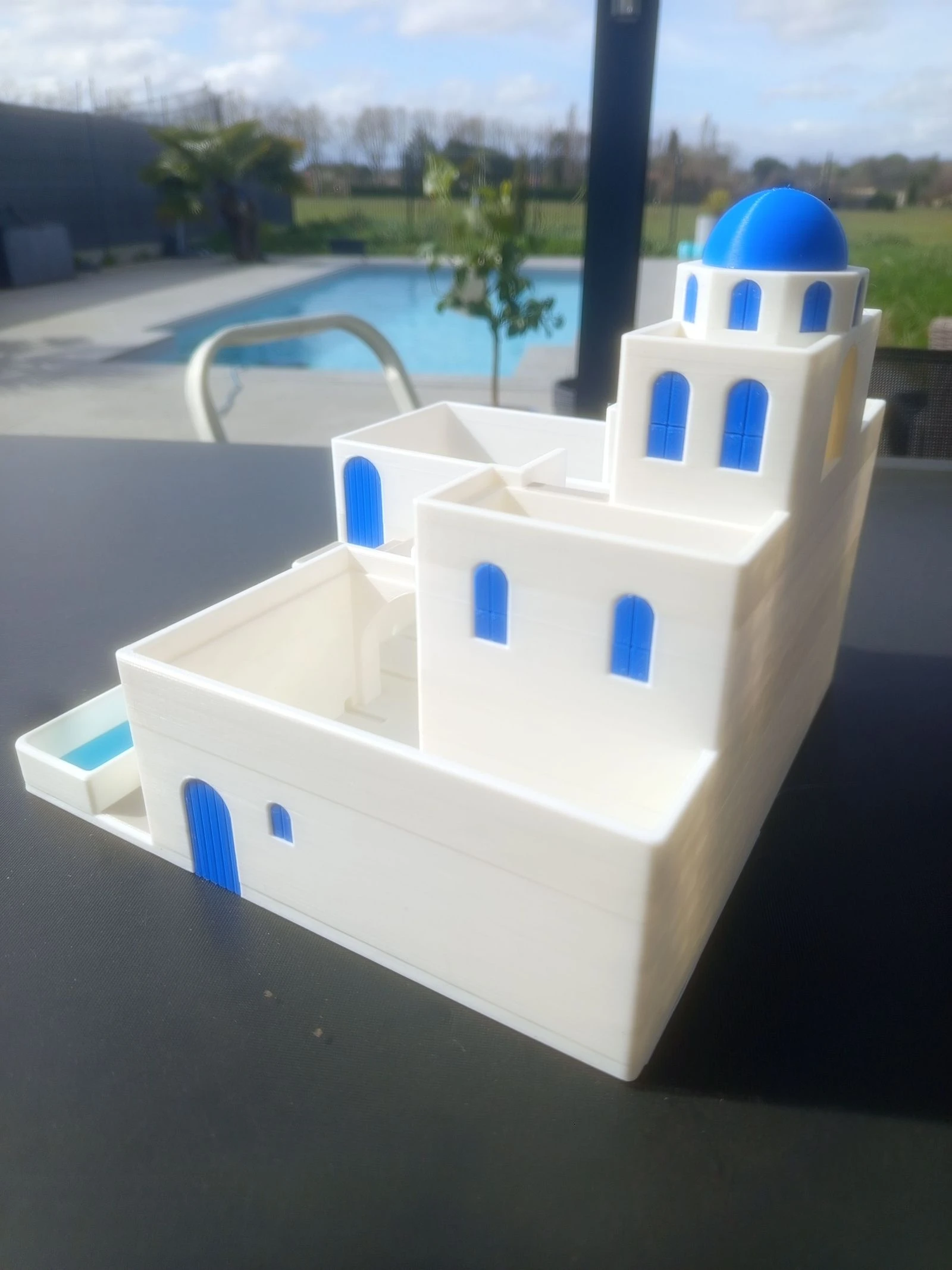 Jardinière 24 cm Grecia persianas azules Santorini 💙 – photo 7